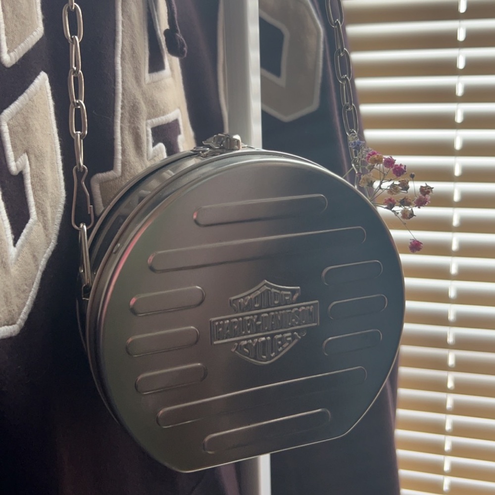 Vintage Harley Davidson tin bag